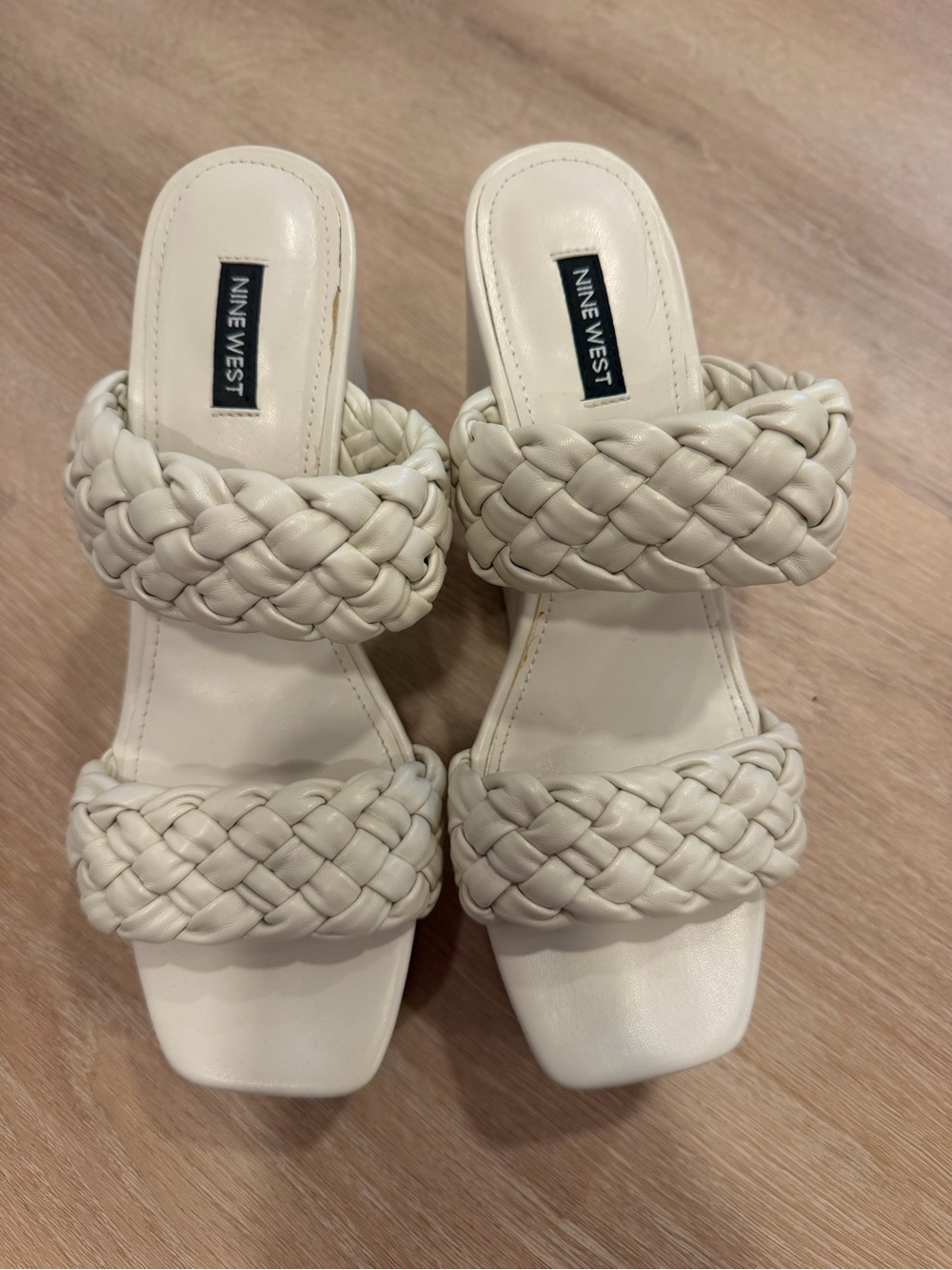 Nine West Cream Braided wedges